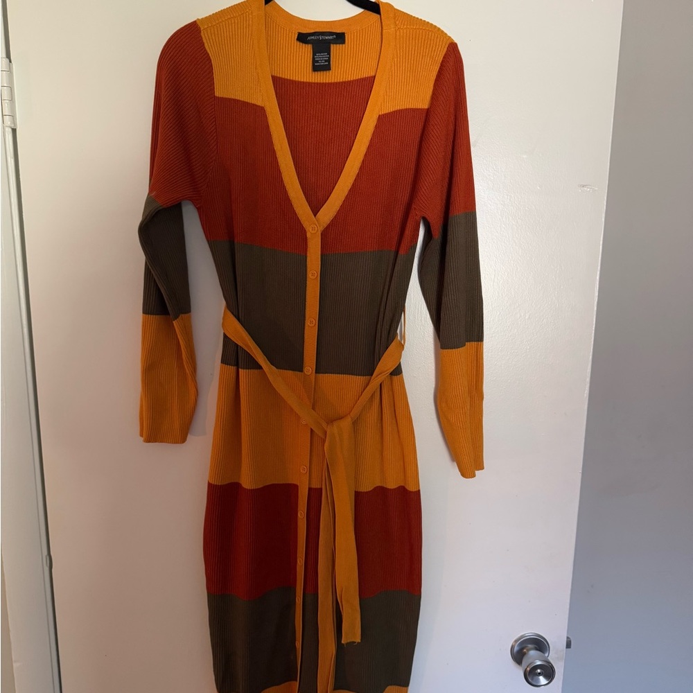 Below the knee sweater dress with belt